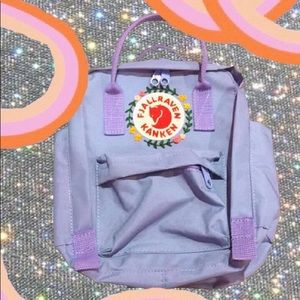 Mini Purple Embroidered Fjallraven Kanken